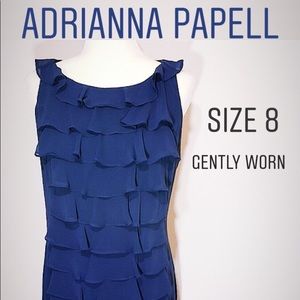 Blue Ruffle Knee length Dress